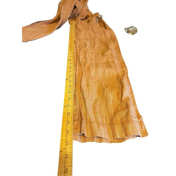 Athleta Cabo Linen Wide Leg Pant Tan Camel size 2 Normcore Weekend Basic Lounge - Picture 10 of 10